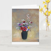 Carte Vase aux fleurs mixtes, Redon (Fleur jaune)