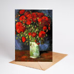 Carte Vase avec des papillons rouges | Vincent Van Gogh<br><div class="desc">Vase avec des pavots rouges de l'artiste néerlandais Vincent Van Gogh. La peinture d'art original est une huile sur toile représentant une vie morte de fleurs rouge vif. Utilisez les outils de conception pour ajouter du texte personnalisé ou personnaliser l'image.</div>