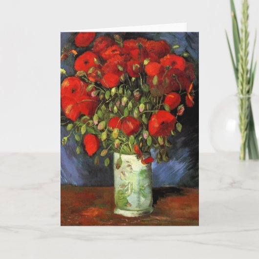 Carte Vase avec des pavots rouges par Vincent van Gogh (Devant)