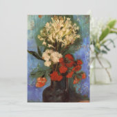Carte Vase avec oeillets par Vincent van Gogh (Debout devant)
