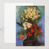 Carte Vase avec oeillets par Vincent van Gogh (Devant / Derrière)
