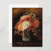 Carte Vase avec oeillets par Vincent van Gogh (Devant / Derrière)