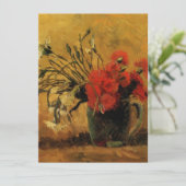 Carte vase avec oeillets rouges et blancs, van Gogh (Debout devant)