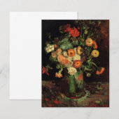 Carte Vase avec Zinnias et Geraniums, Vincent van Gogh (Devant / Derrière)