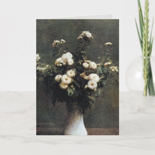 Carte vase blanche de Chrysanthemums, Henri Fantin Latou (Devant)