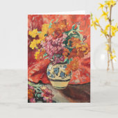 Carte Vase de Fleurs à la Draperie Rouge | Louis Valtat (Fleur jaune)