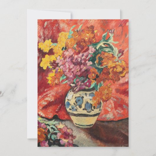 Carte Vase de Fleurs à la Draperie Rouge | Louis Valtat (Devant)