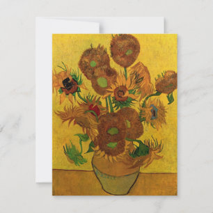 Carte Vase de fleurs avec 15 tournesols Vincent van Gogh