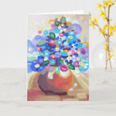 Carte Vase de fleurs - Fête des mères (Fleur jaune)