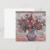 Carte Vase de fleurs, Zinnias de Maurice Prendergast (Devant / Derrière)