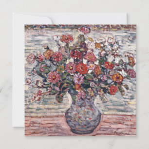 Carte Vase de fleurs, Zinnias de Maurice Prendergast