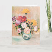 Carte Vase De Roses Et Dahlias, Renoir (Devant)