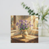 Carte Vase de violettes violettes Impasto (Debout devant)