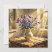 Carte Vase de violettes violettes Impasto (Devant)