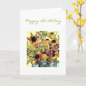 Carte Vase et fleurs (Fleur jaune)