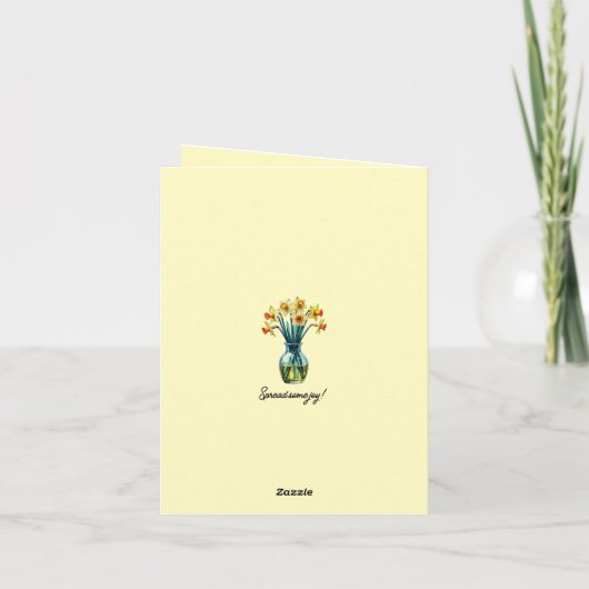 Carte Vase Full of Beautiful Daffodils (Dos)