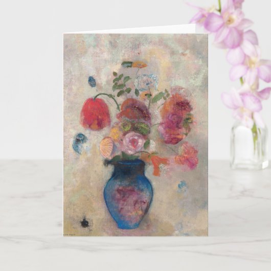 Carte Vase large avec fleurs par Odilon Redon (Orchidée)