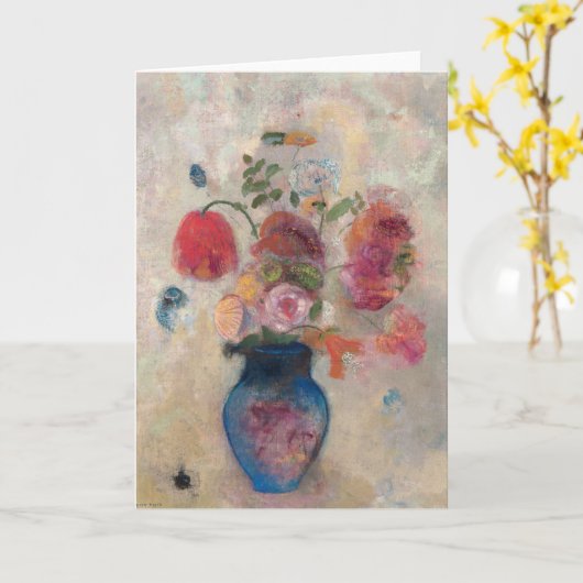 Carte Vase large avec fleurs par Odilon Redon (Fleur jaune)