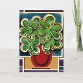 Carte Vase moderne de Shamrocks|Clovers Joyeux anniversa (Dos)