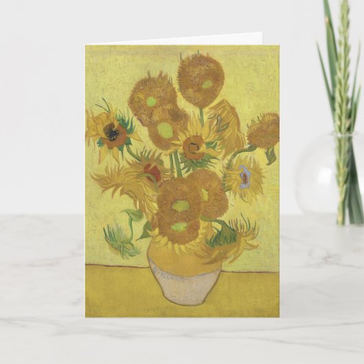 Carte Vase with Twelve Sunflowers by Vincent van Gogh (Devant)
