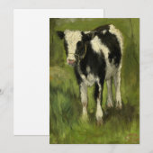 Carte Veau, noir et blanc tacheté | Geo Poggenbeek (Devant / Derrière)