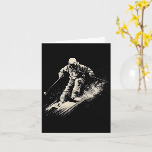 Carte Vecteur de ski rétroactif (Fleur jaune)