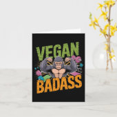 Carte Vegan Bodybuilder Weightlifter Gorilla (Fleur jaune)