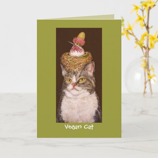 Carte Vegan Cat (Fleur jaune)