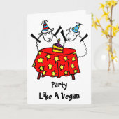 Carte Vegan Party Joyeux anniversaire (Fleur jaune)