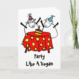 Carte Vegan Party Joyeux anniversaire