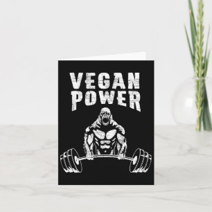 Carte Vegan Power Gorilla Bodybuilding Gym Working Desig