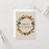 Carte Végétal moderne Wreath Thanksgiving Automne Annive (Devant/Arrière en situation)