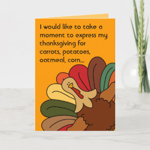 Carte végétarienne de thanksgiving de Tucker