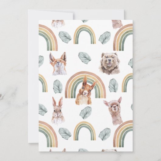 Carte Végétation boisée | Animaux forestiers et arcs-en- (Dos)