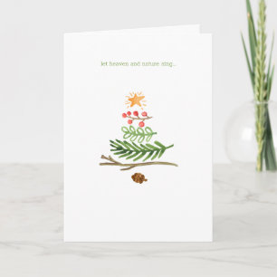 Carte Végétation d'hiver Aquarelle Arbre de Noël