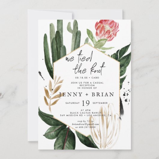 Carte Végétation estivale glamour | Réception de mariage (Devant)