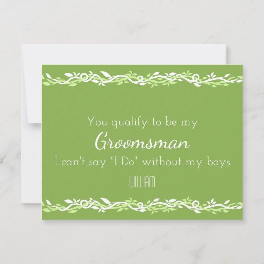 Carte Végétation Rustique | Mariage Vigne Sois Mon Garço (Dos)