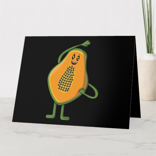 Carte Veggie power Vegan Papaya Kraft lustig Papaya Papa (Devant)