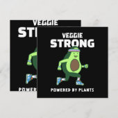 Carte Veggie Strong, Alimenté par les plantes (Devant / Derrière)