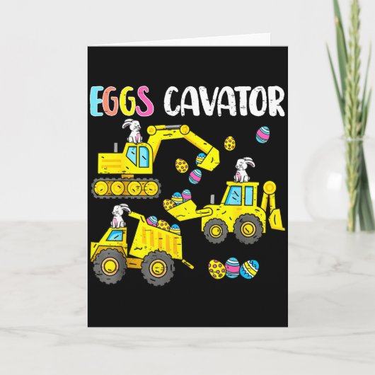 Carte Véhicule de construction de cavator d'œufs Bunny h (Devant)