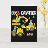 Carte Véhicule de construction de cavator d'œufs Bunny h (Fleur jaune)