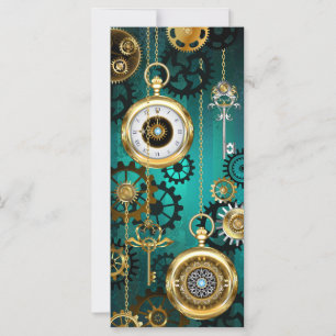 Carte Veille bijoux Steampunk sur un Arrière - plan vert