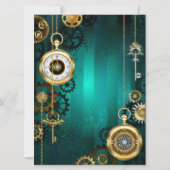 Carte Veille bijoux Steampunk sur un Arrière - plan vert (Devant)