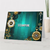 Carte Veille bijoux Steampunk sur un Arrière - plan vert (Devant)