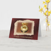 Carte Veille Or de l'anniversaire de l'employé (Fleur jaune)