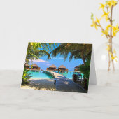 Carte Veligandu, scène tropicale des Maldives (Fleur jaune)