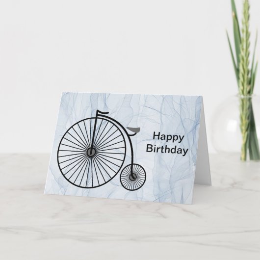 Carte Vélo Antique Haute Roue Anniversaire (Devant)