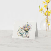 Carte Vélo Aquarelle avec Fleurs (Fleur jaune)