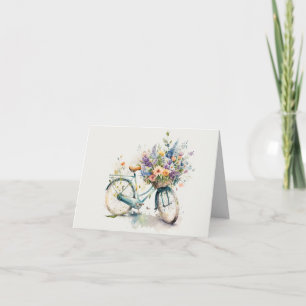 Carte Vélo Avec Panier À Fleurs