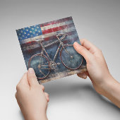 Carte vélo de course en acrylique arrière - plan drapeau